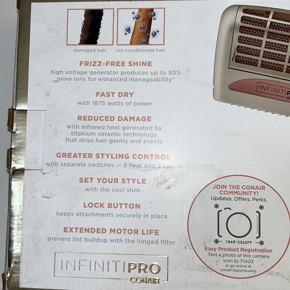 Conair infinity pro frizz free styling dryer - Picture 4 of 6